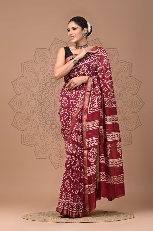 Premium Maheshwari Silk Saree (SWSRMAH31)