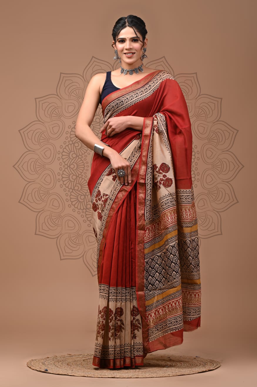 Premium Maheshwari Silk Saree (SWSRMAH35)