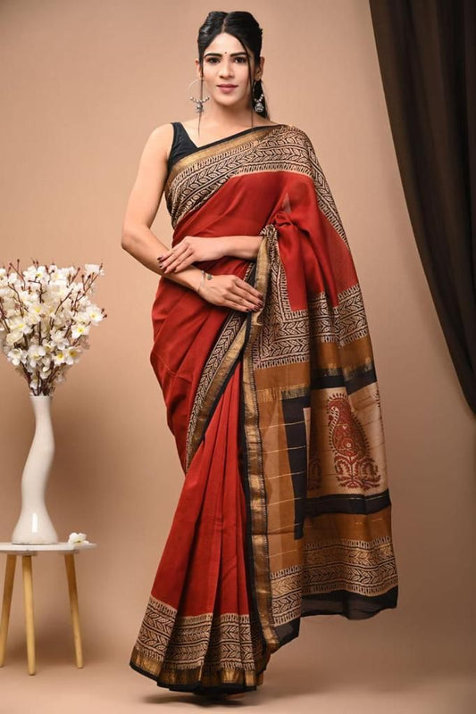 Premium Maheshwari Silk Saree (SWSRMAH41)