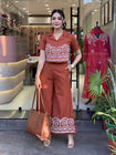 Pure Cotton Shirt Style (With Heavy Embroidery on Front  Front Embroidery on Plazzo)