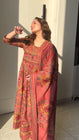 Premium cotton Anarkali suit set with hand work detailing on yoke paired with matching pant and full dupatta.