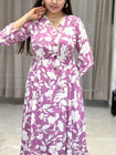 💫Adorn your appearance with this floral printed cotton gown , this gown set is as elegant as it looks!  Adjustable belt given to set fitting as per body shape.