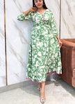 💫Adorn your appearance with this floral printed cotton gown , this gown set is as elegant as it looks!  Adjustable belt given to set fitting as per body shape.