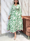 💫Adorn your appearance with this floral printed cotton gown , this gown set is as elegant as it looks!  Adjustable belt given to set fitting as per body shape.