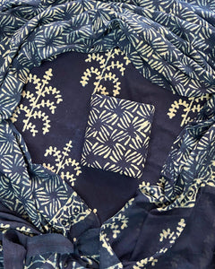 HAND BLOCK PRINT COTTON SUIT SET WITH MULMUL DUPATTA