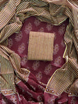 EXCLUSIVE HAND BLOCK PRINT COTTON SUIT SET WITH MULMUL DUPATTA