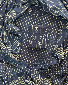 HAND BLOCK PRINT COTTON SUIT SET WITH MULMUL DUPATTA