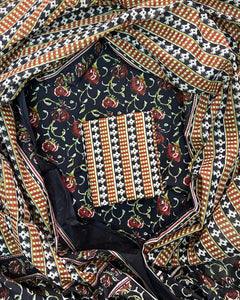 New Hand block printed cotton suit with cotton dupatta