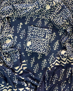 New Hand block printed cotton suit with cotton dupatta