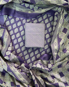 New Hand block printed cotton suit with cotton dupatta