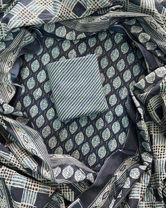 New Hand block printed cotton suit with cotton dupatta