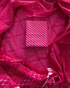 New Hand block printed cotton suit with cotton dupatta