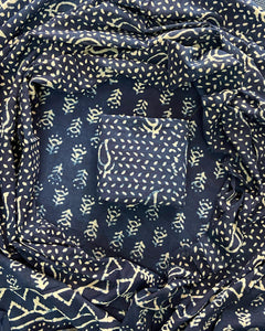 HAND BLOCK PRINT COTTON SUIT SET WITH MULMUL DUPATTA