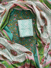 New Hand block printed cotton suit with cotton dupatta