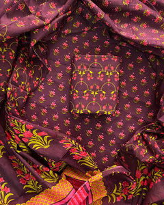 New Hand block printed cotton suit with cotton dupatta