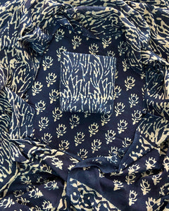 HAND BLOCK PRINT COTTON SUIT SET WITH MULMUL DUPATTA