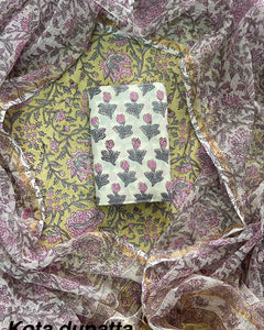 Suits Wala Hand Block Print Cotton Suit Set with Kota Doria Dupatta