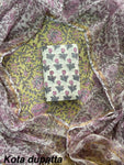 Suits Wala Hand Block Print Cotton Suit Set with Kota Doria Dupatta