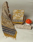 TRADITIOANAL HAND BLOCK PRINT COTTON SUIT SET WITH KOTA DORIA DUPATTA(SWKOTMU38)