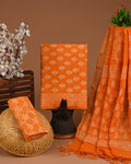 DESIGNER HAND BLOCK PRINT COTTON SUIT SET WITH KOTA DORIA DUPATTA