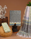 DESIGNER HAND BLOCK PRINT COTTON SUIT SET WITH KOTA DORIA DUPATTA