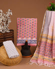 DESIGNER HAND BLOCK PRINT COTTON SUIT SET WITH KOTA DORIA DUPATTA