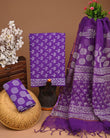 DESIGNER HAND BLOCK PRINT COTTON SUIT SET WITH KOTA DORIA DUPATTA