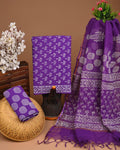 DESIGNER HAND BLOCK PRINT COTTON SUIT SET WITH KOTA DORIA DUPATTA