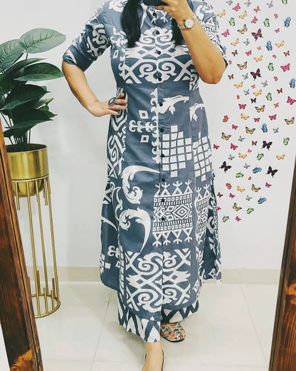 Premium Floral Fine cotton kurti Pant set