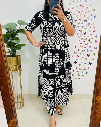 Premium Floral Fine cotton kurti Pant set