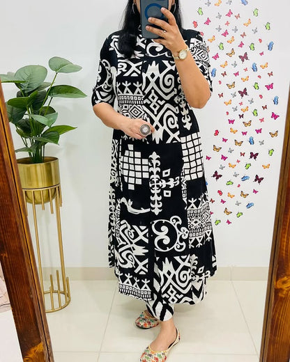 Premium Floral Fine cotton kurti Pant set