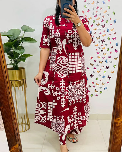Premium Floral Fine cotton kurti Pant set