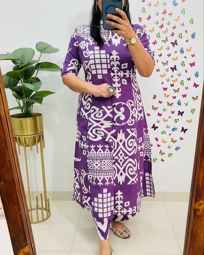Premium Floral Fine cotton kurti Pant set