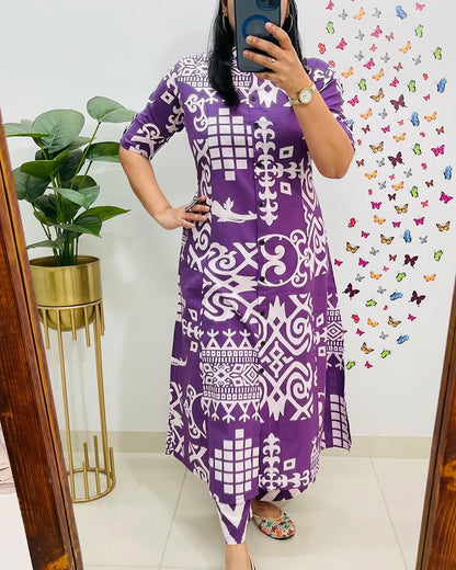 Premium Floral Fine cotton kurti Pant set