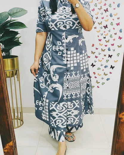 Premium Floral Fine cotton kurti Pant set