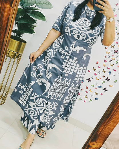 Premium Floral Fine cotton kurti Pant set