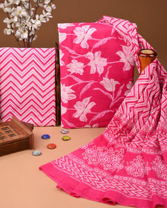 EXCLUSIVE HAND BLOCK PRINT COTTON SUIT SET WITH MULMUL DUPATTA (SWCOTMU27)