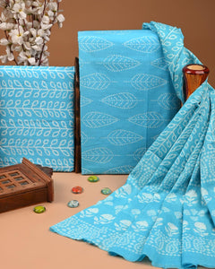 EXCLUSIVE HAND BLOCK PRINT COTTON SUIT SET WITH MULMUL DUPATTA(SWCOTMU26)