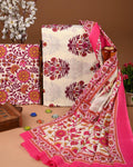 EXCLUSIVE HAND BLOCK PRINT COTTON SUIT SET WITH MULMUL DUPATTA(SWCOTMU14)