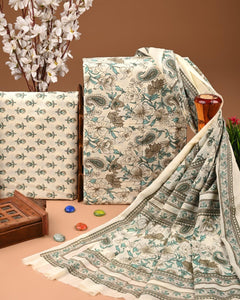 EXCLUSIVE HAND BLOCK PRINT COTTON SUIT SET WITH MULMUL DUPATTA(SWCOTMU06)