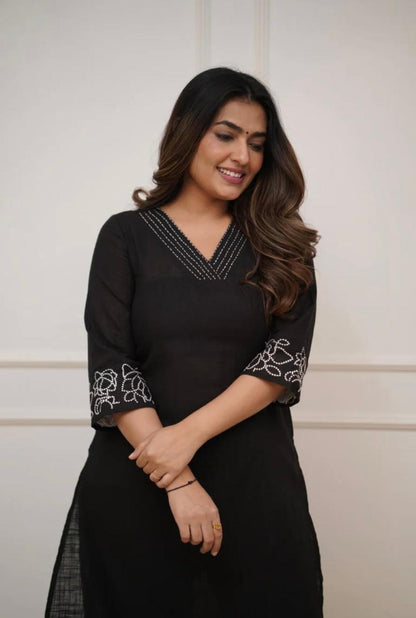 Upgrade your office wear wardrobe with this classy  kurti embroidery work detailing with (WACD70)