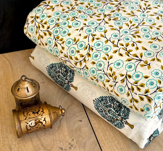 Exclusive Hand Block Printed Fabric Combo  (SWCOM64)