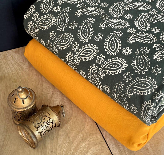 Exclusive Hand Block Printed Fabric Combo  (SWCOM47)