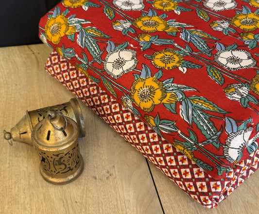 Exclusive Hand Block Printed Fabric Combo  (SWCOM41)