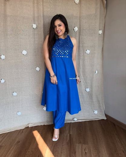*Stylish Ethnic kurta plazo set Both side pockets(WACD107)