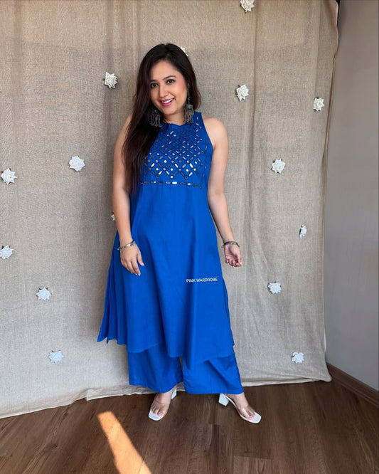 *Stylish Ethnic kurta plazo set Both side pockets(WACD107)