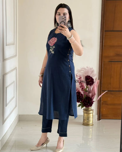 New lauch Elegant Cotton Embroidered Kurta Set for summer(WACD109)