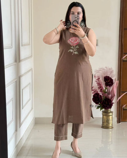 New lauch Elegant Cotton Embroidered Kurta Set for summer(WACD108)