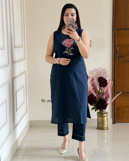 New lauch Elegant Cotton Embroidered Kurta Set for summer(WACD109)