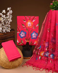 Hand Block Print Cotton Suit Set with Kota Doria Dupatta  (WAKOTMU78)